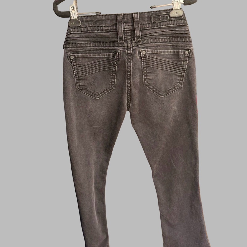 Rock Revival Gia‎ Black Flare Jeans Size 28 Embellished Pockets
